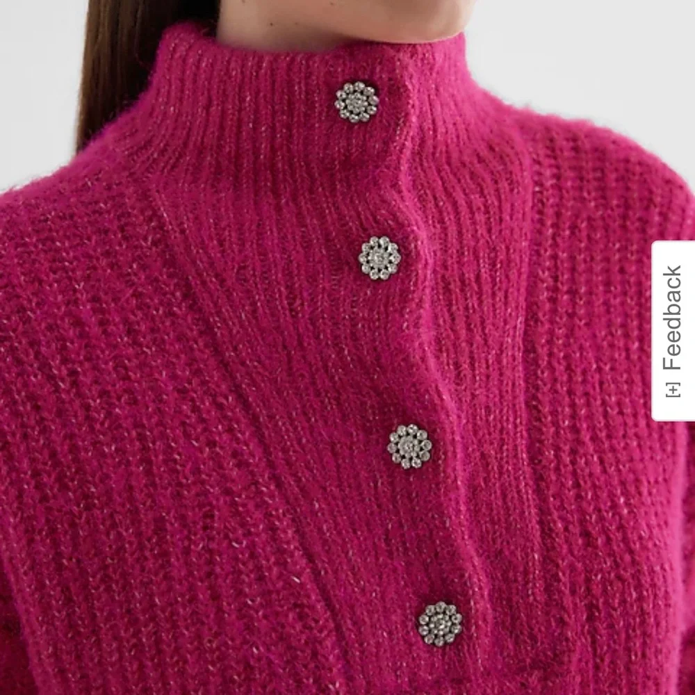 🆕Express Fuchsia Cowl Neck Sweater - Picture 2 of 7